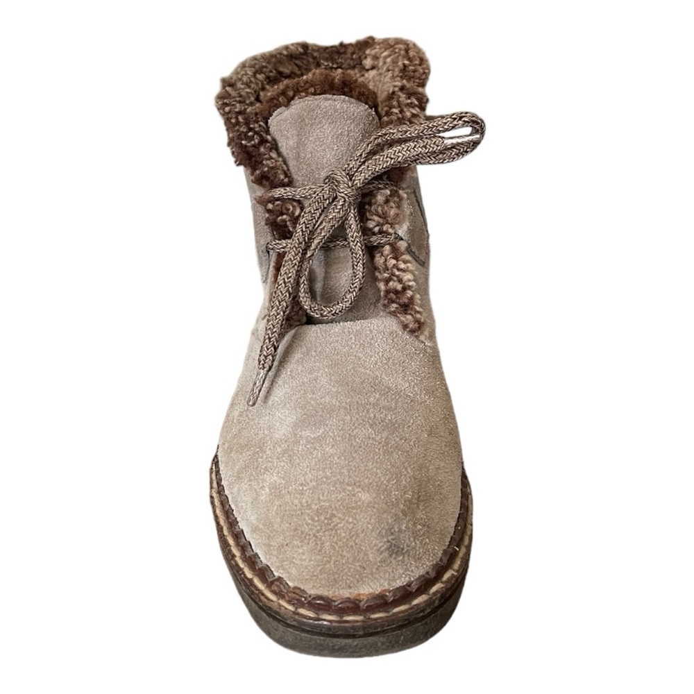 Vicini Italian Suede Shearling Fur Lined Ankle Booties | Women’s 6 - Picture 6 of 13